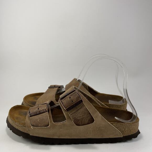 Birkenstock Arizona Slide Sandals Womens Size 39 US 8-8.5 Brown Oiled Leather - Picture 3 of 10